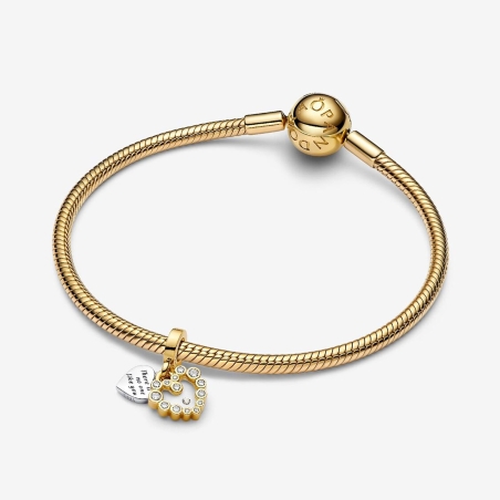 Charm Pandora Doble Corazón Brillante 763765C01