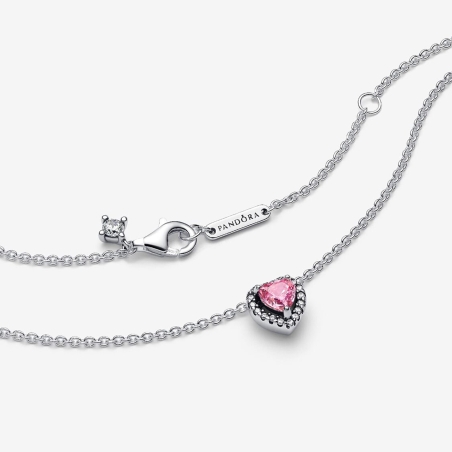 Collar Pandora Corazón Rosa Elevado 398425C02-45