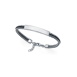 Pulsera Viceroy Acero Cordón Negro Entrelazado 14302P01010