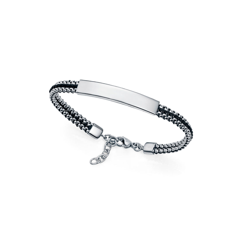 Pulsera Viceroy Acero Cordón Negro Entrelazado 14302P01010