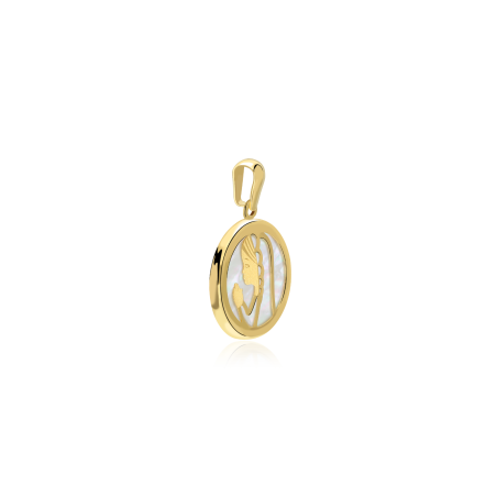 Medalla Oro 18k y nácar 12mm "Calpe"