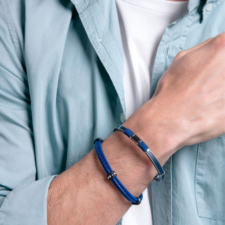Pulsera Viceroy Piel Azul Y Acero 14127P01013