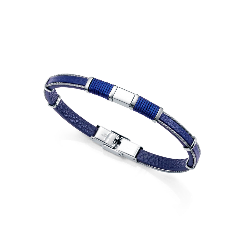 Pulsera Viceroy Piel Azul Y Acero 14127P01013