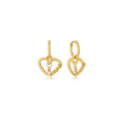 Pendientes Viceroy Plata Baño oro Corazón "Mamá" 13247E100-30