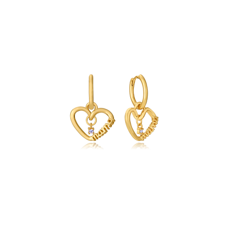 Pendientes Viceroy Plata Baño oro Corazón "Mamá" 13247E100-30