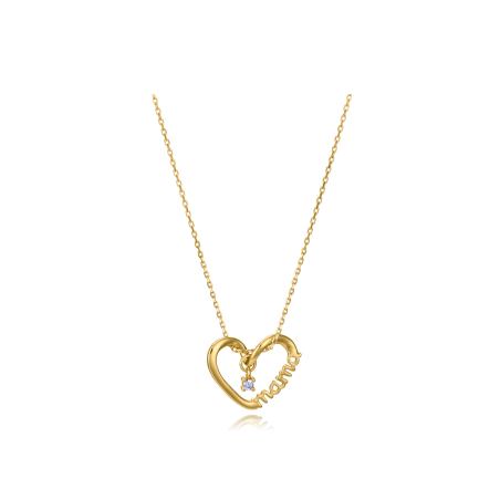 Collar Viceroy Plata Baño oro Corazón "Mamá" 13247EC100-30
