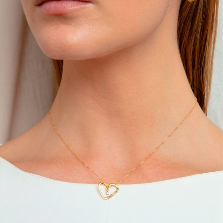 Collar Viceroy Plata Baño oro Corazón "Mamá" 13247C100-30