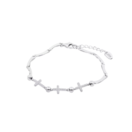 Pulsera Lotus Silver Circonitas Cruces Y Circonitas LP3815-2/1