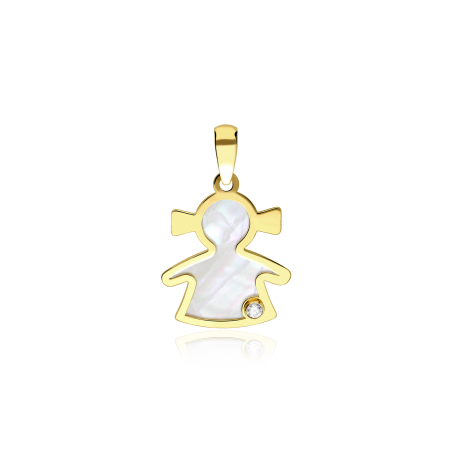 Colgante Oro 18k circonita y nácar "Baby"