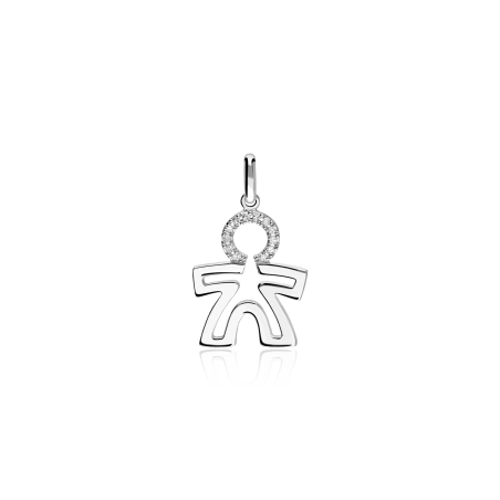 Colgante Oro 18k y diamantes 0.03cts "Little boy"