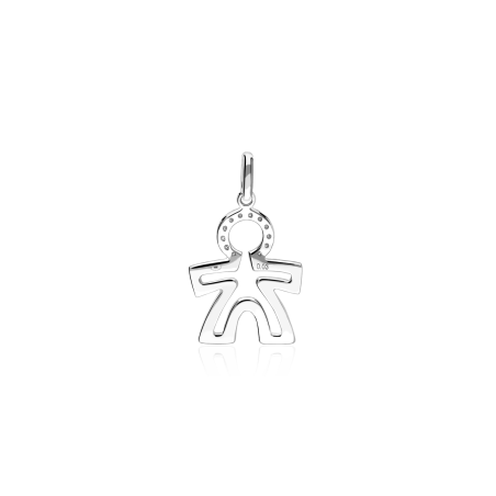 Colgante Oro 18k y diamantes 0.03cts "Little boy"