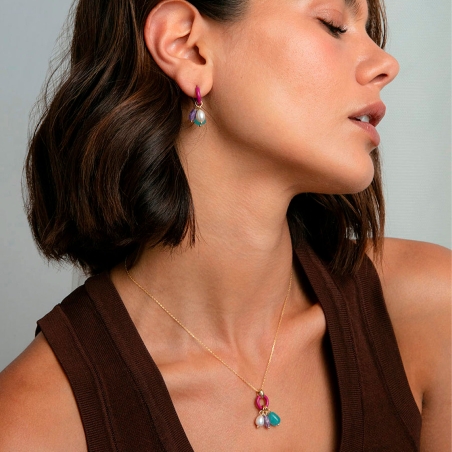 Collar Viceroy Plata Baño Oro Esmalte Y Piedras Naturales 13245C100-99