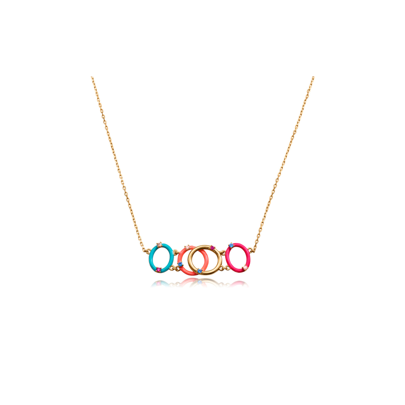 Collar Viceroy Plata Baño Oro Esmalte Multicolor 15128C100-99