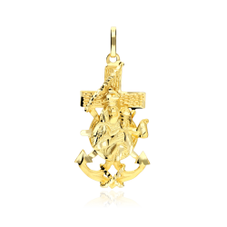 Colgante cruz Oro 18k "Virgen del Carmen"