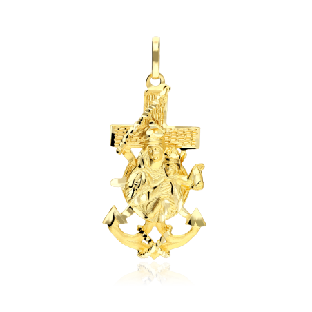 Colgante cruz Oro 18k "Virgen del Carmen"