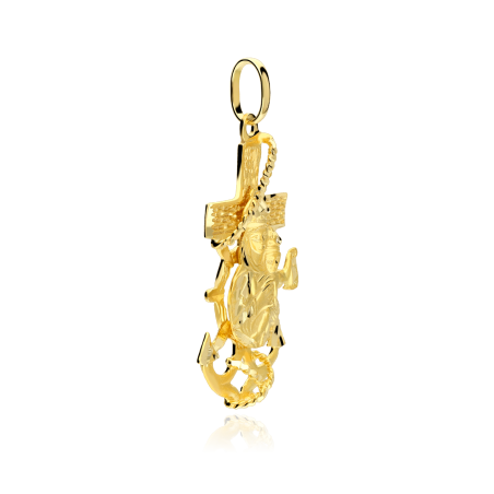 Colgante cruz Oro 18k "Virgen del Carmen"