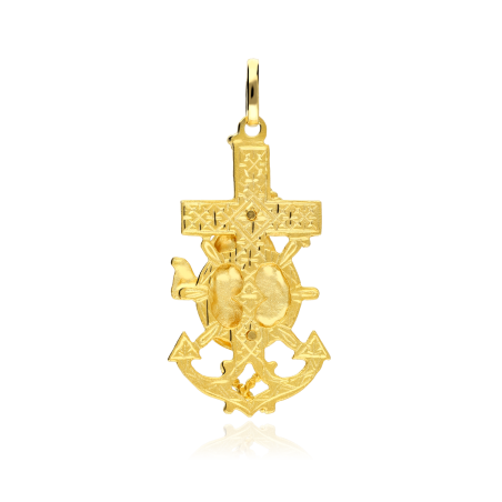 Colgante cruz Oro 18k "Virgen del Carmen"