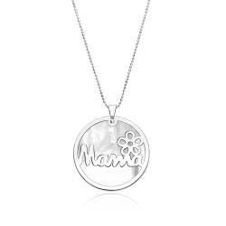 Gargantilla Plata ley y nácar "Mamá"