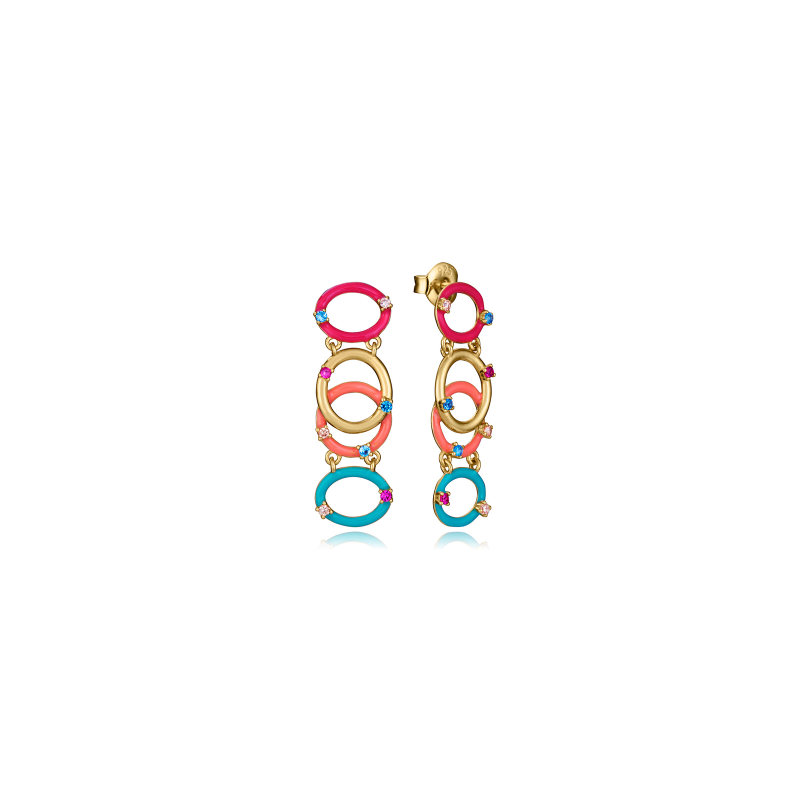 Pendientes Viceroy Plata Baño Oro Multicolor 15128E100-99 Pendientes Viceroy Plata Baño Oro Multicolor 15128E100-99