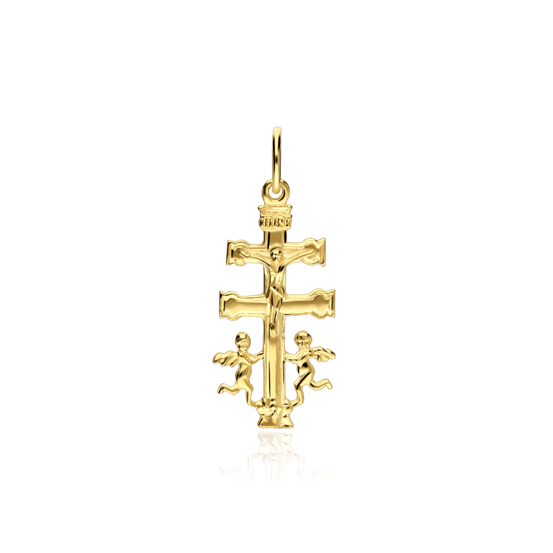 Colgante cruz Oro 18k 27mm "Caravaca"
