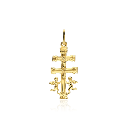 Colgante cruz Oro 18k 27mm "Caravaca"