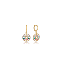 Pendientes Viceroy Plata Baño Oro Disco Multicolor 13238E100-39