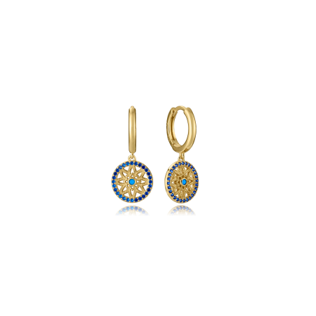 Pendientes Viceroy Plata Baño Oro Estrella Circonitas Azules 2337E100-33
