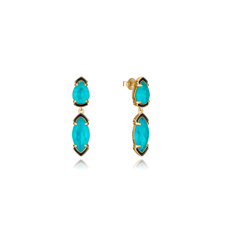 Pendientes Viceroy Plata Baño Oro Cristales Verdes 2304E100-52