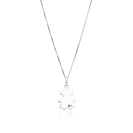 Gargantilla Oro Blanco 18k Niña con Diamante