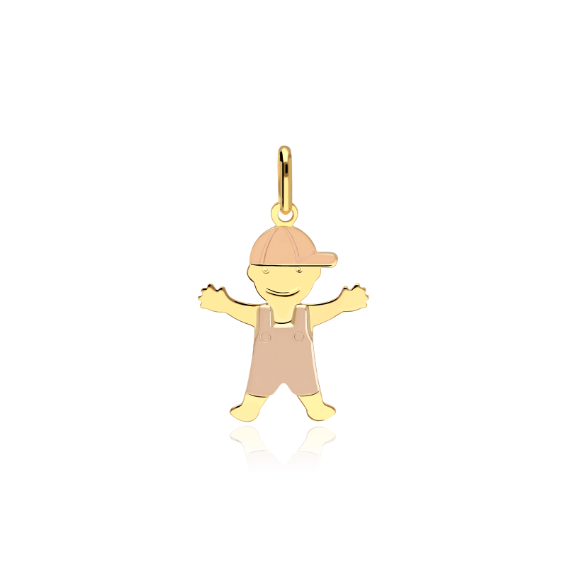 Colgante "Niño Gorra"  Oro Bicolor 18k