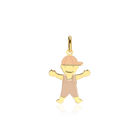 Colgante "Niño Gorra"  Oro Bicolor 18k