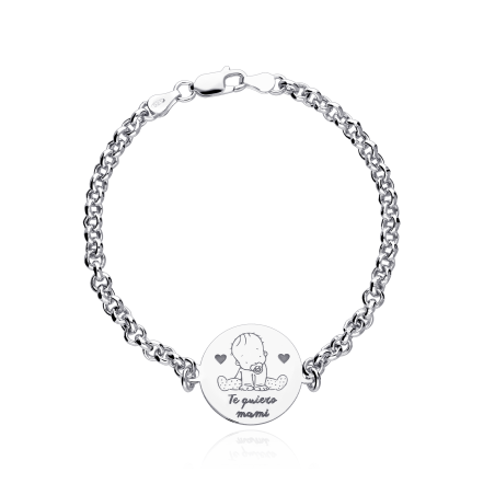 Pulsera Plata de primera ley "Te quiero mami"