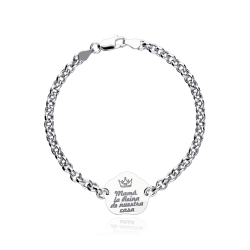 Pulsera Plata de ley "Mamá, la reina de nuestra casa"