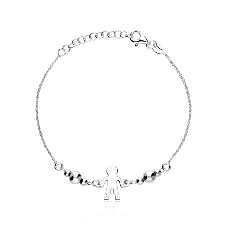 Pulsera Plata de ley niño y bolas