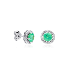 Pendientes Oro 18k circonitas y esmeraldas "Color life"