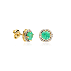 Pendientes Oro 18k, circonitas y esmeraldas "Color life"