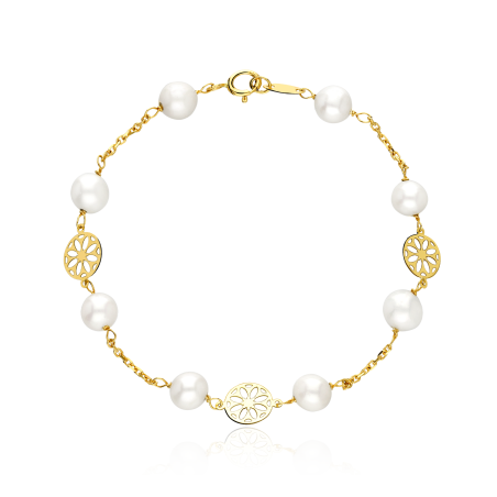Pulsera Oro 18k y perlas cultivadas "Garden"