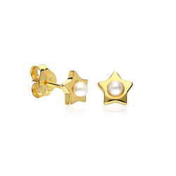 Pendientes Plata primera ley y perlas "Estrellita"