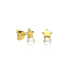Pendientes Plata primera ley y perlas "Estrellita"