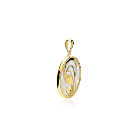 Medalla Oro 18k y nácar 16mm "Denia"