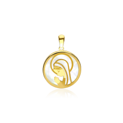 Medalla Oro 18k y nácar 16mm "Denia"