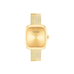 Reloj Calvin Klein Acero Dorado Rectangular 25100099