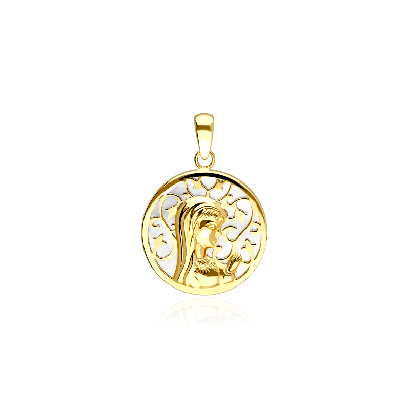 MEDALLA "OLATHE" VIRGEN NIÑA NÁCAR Y ORO 18K