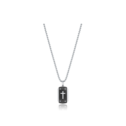 Collar Viceroy Acero Y Colgante IP Negro Cruz 14217C01000