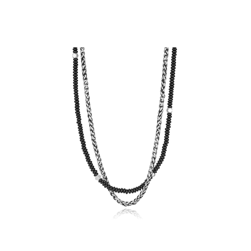 Collar Viceroy Doble Acero Y Piedras Naturales 14141C01010