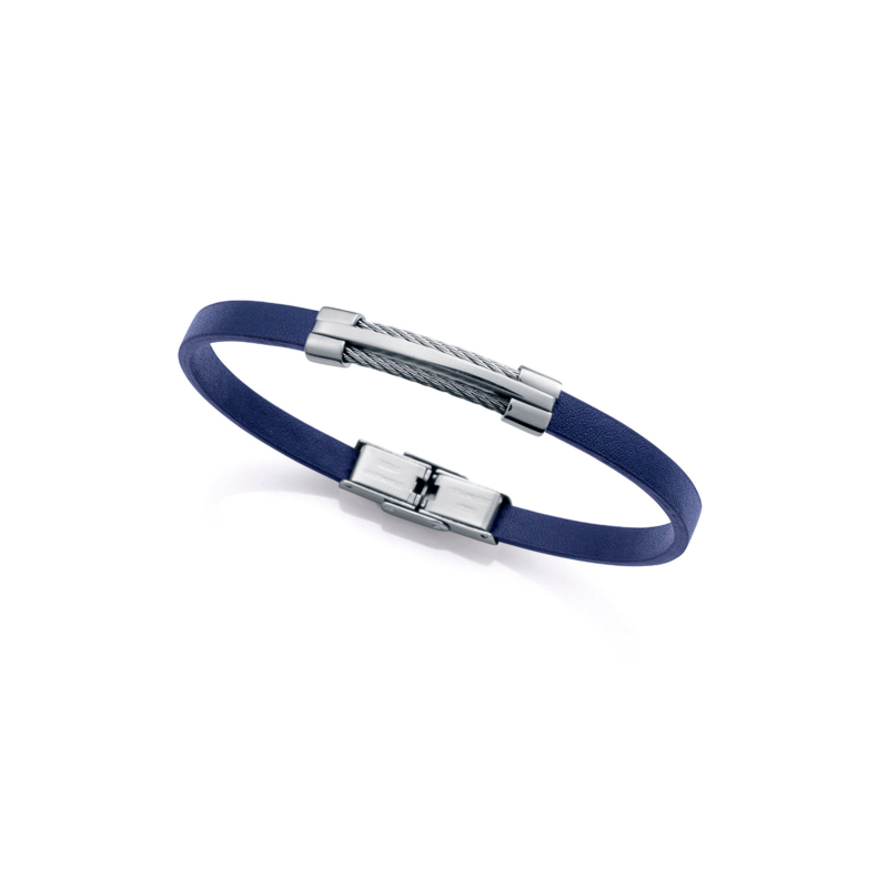 Pulsera Viceroy Piel Azul Y Acero 75402P01013