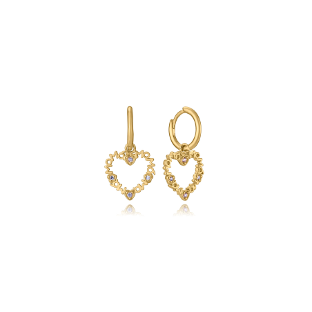 Pendientes Viceroy Plata Baño Oro Corazón "Mamá" 13248E100-30