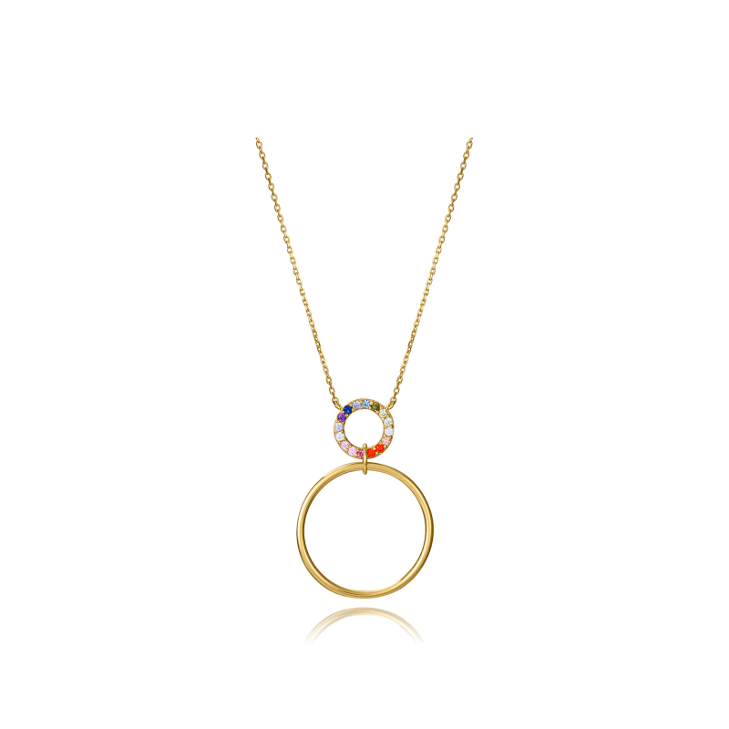 Collar Viceroy Plata Baño Oro Doble Aro Multicolor 13242C100-39