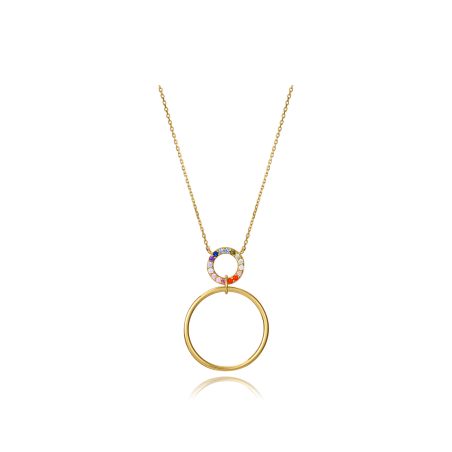 Collar Viceroy Plata Baño Oro Doble Aro Multicolor 13242C100-39