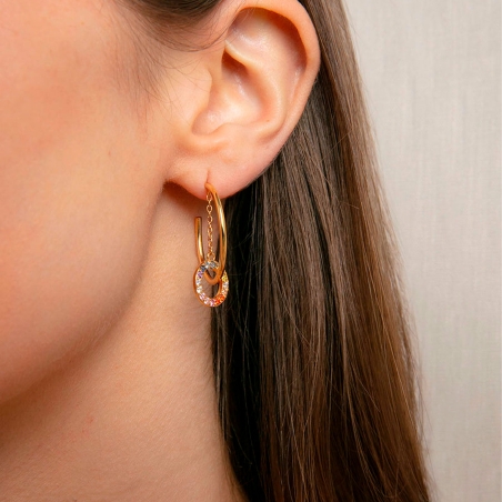 Pendientes Viceroy Plata Baño Oro Aro Abierto Y Cadena 13242E100-39